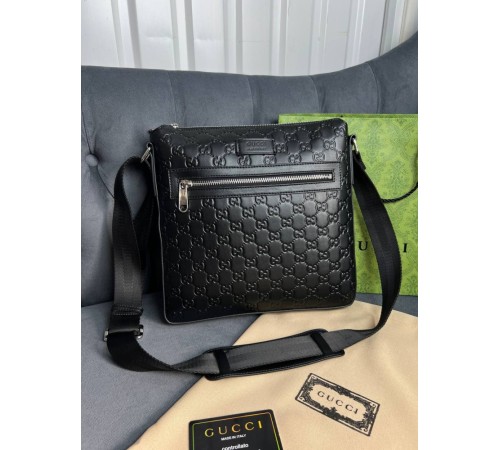 Мессенджер черный Gucci Black GG Supreme c779