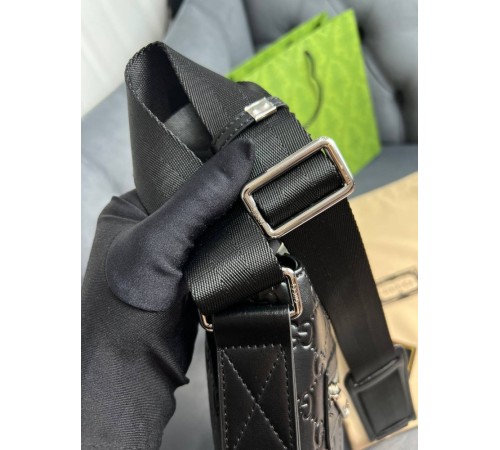 Мессенджер черный Gucci Black GG Supreme c779