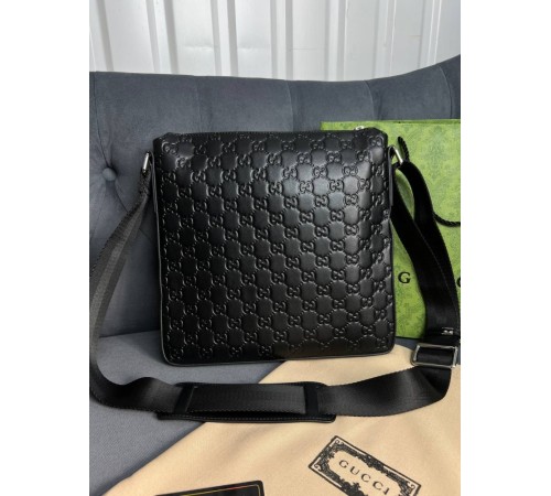 Мессенджер черный Gucci Black GG Supreme c779