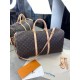 Дорожная сумка Louis Vuitton коричневая в стиле "Monogram" с бежевой отделкой c235