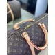 Дорожная сумка Louis Vuitton коричневая в стиле "Monogram" с бежевой отделкой c235