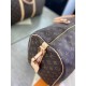 Дорожная сумка Louis Vuitton коричневая в стиле "Monogram" с бежевой отделкой c235