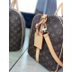 Дорожная сумка Louis Vuitton коричневая в стиле "Monogram" с бежевой отделкой c235