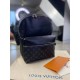 Рюкзак Louis Vuitton черный с комбинированными стилями "Taiga" и "Monogram" c311