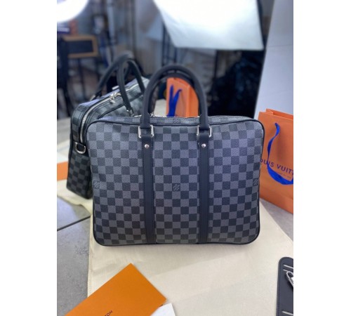 Сумка под документы/ноутбук серая Louis Vuitton brown monogram c663