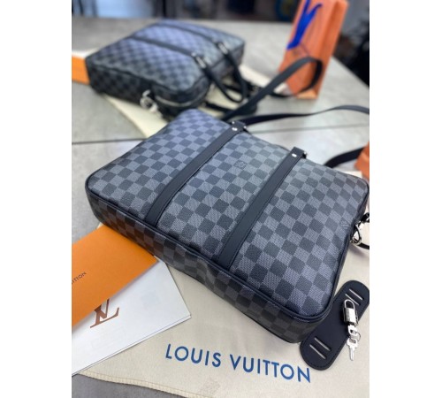 Сумка под документы/ноутбук серая Louis Vuitton brown monogram c663