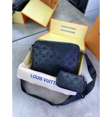 Мессенджер черный Louis Vuitton Duo black c764