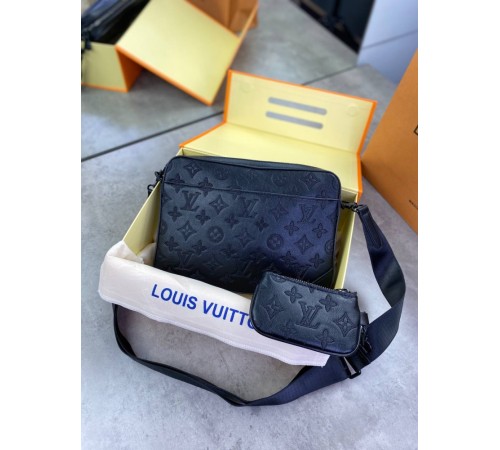 Мессенджер черный Louis Vuitton Duo black c764