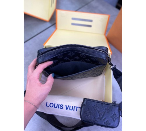 Мессенджер черный Louis Vuitton Duo black c764