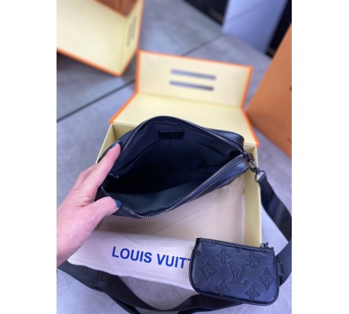 Мессенджер черный Louis Vuitton Duo black c764