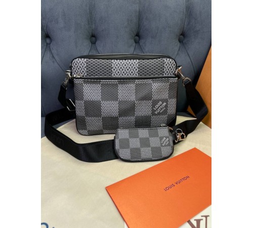 Мессенджер серый Louis Vuitton Bolso Trio graphite c765