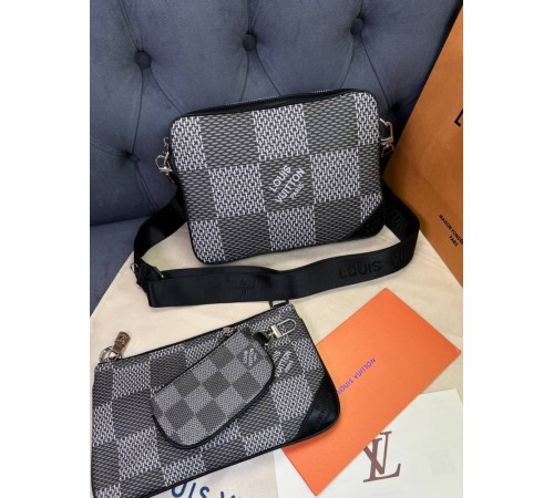 Мессенджер серый Louis Vuitton Bolso Trio graphite c765