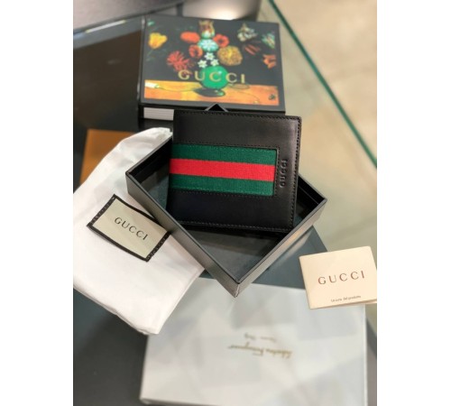 Бумажник Gucci кожаный черный k082