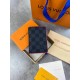 Кардхолдер-книжка Louis Vuitton серая шашка,красный k292