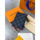 Кардхолдер-книжка Louis Vuitton серая шашка,красный k292