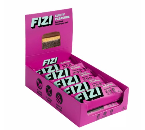 FIZI Chocolate Bar - 10х45g Hazelnut-Himalayan Salt батончики с фундуком-гималайской солью