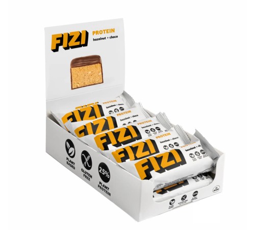 FIZI Protein Bar - 10х45g Hazelnut-Choco батончики с фундуком-шоколадом