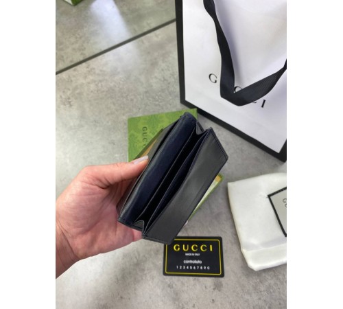 Кардхолдер-книжка черный Gucci кожаный GG k302