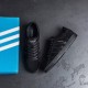 шкіряні демісезонні кросівки Adidas (чорні)