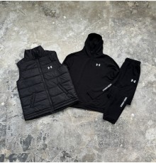 Демісезонний костюм чорний худі/штани  + жилетка Under Armour