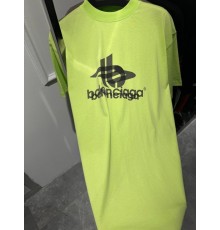 Футболка зеленая Balenciaga layered sports neon f642