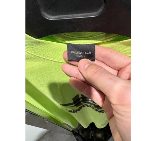 Футболка зеленая Balenciaga layered sports neon f642