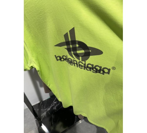 Футболка зеленая Balenciaga layered sports neon f642