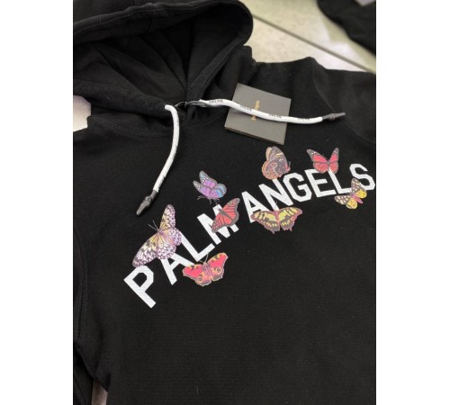 Худи черный Palm Angels принт бабочки sg189