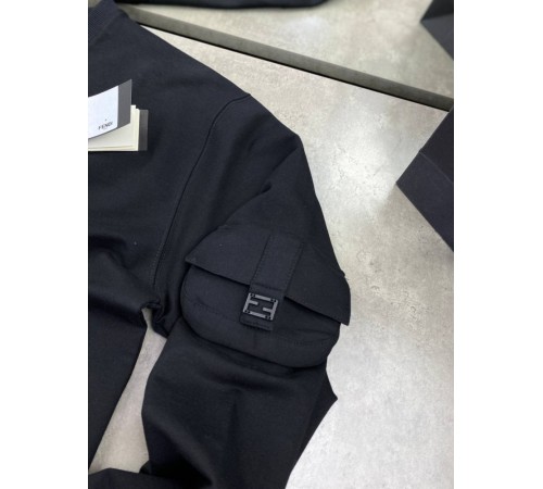 Толстовка черная Fendi Black jersey sg236