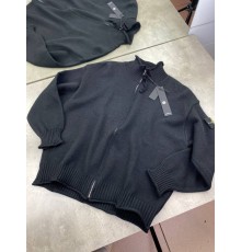 Трикотажная кофта Stone Island на молнии черного цвета sg271