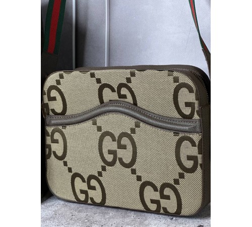 Сумка Gucci c орнаментом GG Jumbo S 016-1,  Коричневый