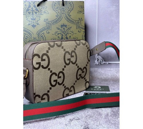 Сумка Gucci c орнаментом GG Jumbo S 016-1,  Коричневый