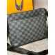 Сумка мессенджер Louis Vuitton District PM Damier Graphite с лого в углу  s067 серый