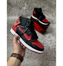 Кроссовки Nike Air Jordan 1 x Off White черно-красные