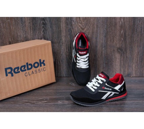 Літні кросівки сітка Reebok колір чорний, білий, червоний