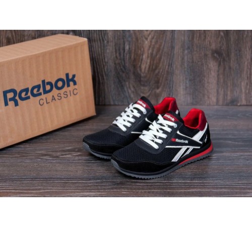 Літні кросівки сітка Reebok колір чорний, білий, червоний