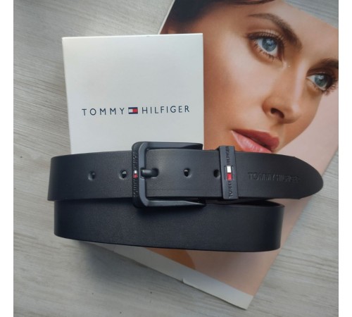 Шкіряний ремінь Tommy Hilfiger із чорною пряжкою чорний black2