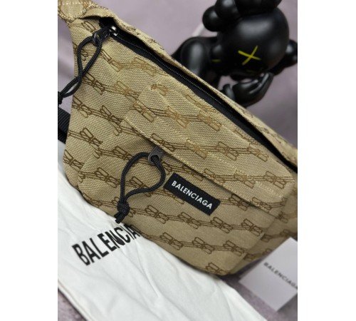 Мужская Бананка Balenciaga коричневая s097