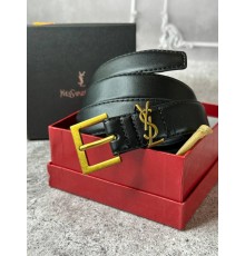 "Женский Ремень Yves Saint Laurent черный с золотистой пряжкой " wbl001