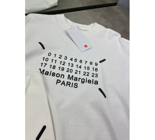 Футболка белая Maison Margiela Logo white f654