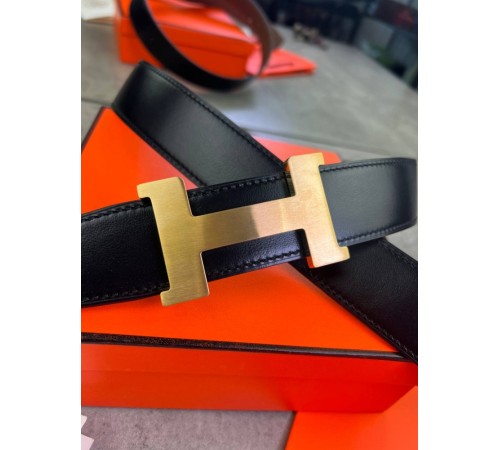 Ремень Hermes двухсторонний коричневый с черным r150