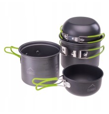 Набір посуду туристичний Elbrus Hike Pro Cook 4 SET Grey/Lime M000161472