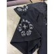 Трикотажні шорти Chrome Hearts чорного кольору біле лого у вигляді підкови sh145