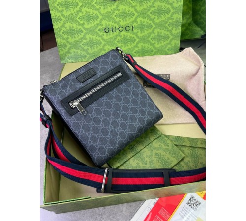 Месенджер сірий Gucci GG Black Small c803