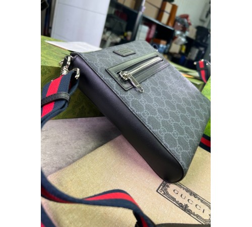 Месенджер сірий Gucci GG Black Small c803