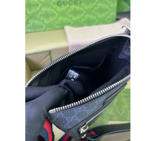 Месенджер сірий Gucci GG Black Small c803