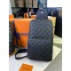 Сумка слінг чорна Louis ochoton Avenue Damier Infini c812