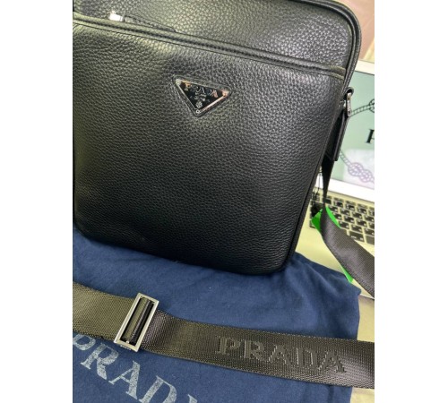 Месенджер Prada із чорної телячої шкіри c819