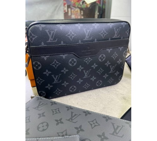 Месенджер Louis Vuitton Trio Monogram сірий с827