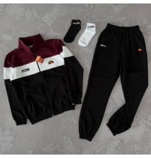 Костюм Ellesse чорний з бордовим